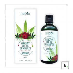 India Cosmetics olejek konopny do masażu malina – 100 ml